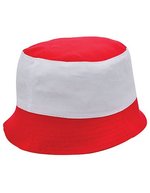 L-merch Baumwoll-Sonnenhut mit verstärkter Krempe, Black One Size, C150 – Rosso/Bianco