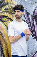 L-merch Sport-Schweißarmband aus Baumwollmix, Black One Size, C1520 – Bild 1