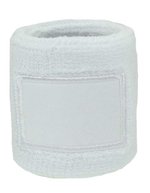 L-merch Sport-Schweißarmband aus Baumwollmix, Black One Size, C1520 – Bianco