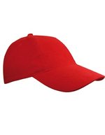 L-merch 5-Panel-Cap aus Baumwolle für Kinder, Dark Grey One Size, C1750 – Rosso