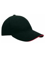 L-merch Heavy Brushed Cap aus Baumwolle – Black/Red