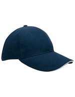 L-merch Heavy Brushed Cap aus Baumwolle, Black One Size, C1926 – Navy/White