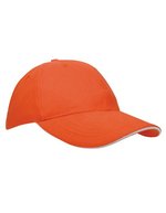 L-merch Heavy Brushed Cap aus Baumwolle, Black One Size, C1926 – Orange/White