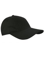 L-merch Gebürstete Baumwoll-Cap mit Klettverschluss – Black