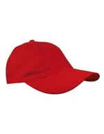 L-merch Gebürstete Baumwoll-Cap mit Klettverschluss, Black One Size, C1934 – Rosso