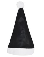 L-merch Nikolausmütze mit auffälligem weißen Saum, Black/White 30 x 38 cm, C4001 – Bild 2