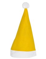 L-merch Nikolausmütze mit auffälligem weißen Saum, Black/White 30 x 38 cm, C4001 – Yellow/White