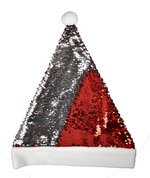 L-merch Pailletten Nikolausmütze in Rot und Weiß, Red/White One Size, C4007 – Bild 1