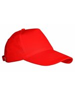 L-merch 5-Panel-Cap mit gebogenem Schirm, Black One Size, C541 – Rosso