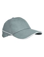L-merch 6-Panel-Cap mit Ziernaht und Sandwich-Einlage, Black One Size, C616S – Grey