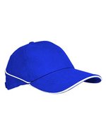 L-merch 6-Panel-Cap mit Ziernaht und Sandwich-Einlage, Black One Size, C616S – Royal Blue