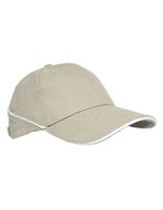 L-merch 6-Panel-Cap mit Ziernaht und Sandwich-Einlage, Black One Size, C616S – Sand