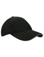 L-merch Canvas Structure Cap mit Sandwich-Schirm, Black/Black One Size, C683 – Noir/Gris