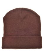 L-merch Strickmütze mit breiter Krempe, Oeko-Tex, Brown One Size, C700 – Brown