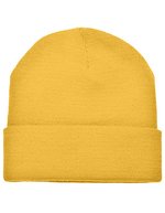 L-merch Strickmütze mit breiter Krempe, Oeko-Tex, Brown One Size, C700 – Dark Yellow