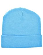 L-merch Strickmütze mit breiter Krempe, Oeko-Tex, Brown One Size, C700 – Light Blue