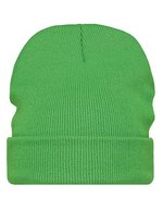 L-merch Strickmütze mit breiter Krempe, Oeko-Tex, Brown One Size, C700 – Lime Green