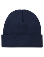 L-merch Strickmütze mit breiter Krempe, Oeko-Tex, Brown One Size, C700 – Navy