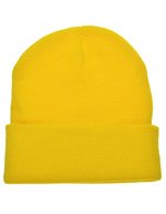 L-merch Strickmütze mit breiter Krempe, Oeko-Tex, Brown One Size, C700 – Yellow