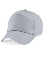 Beechfield Baumwoll-Twill 5-Panel Cap mit Belüftung, Classic Red One Size, CB10 – Light Grey
