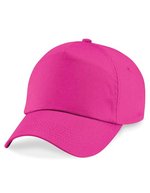 Beechfield Junior 5-Panel Cap aus Baumwolltwill, Black One Size, CB10B – Fuchsia