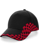 Beechfield Grand Prix Cap aus Baumwoll-Drill – Black/Classic Red