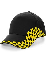 Beechfield Grand Prix Cap aus Baumwoll-Drill, Bright Royal One Size, CB159 – Nero/Giallo