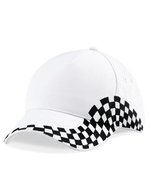 Beechfield Grand Prix Cap aus Baumwoll-Drill, Bright Royal One Size, CB159 – Bianco