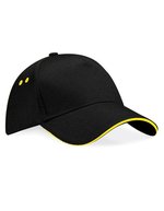 Beechfield 5-Panel-Kappe mit Sandwich-Schirm in, Black/Bright Royal One Size, CB15C – Nero/Giallo