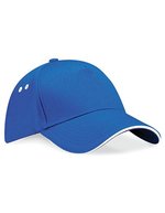 Beechfield 5-Panel-Kappe mit Sandwich-Schirm in, Black/Bright Royal One Size, CB15C – Brillante Reale/Bianco