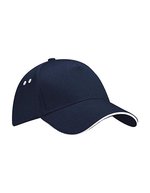 Beechfield 5-Panel-Kappe mit Sandwich-Schirm in, Black/Bright Royal One Size, CB15C – Blu navy francese/Bianco