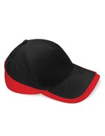 Beechfield Teamwear Competition Cap aus Baumwoll-Twill – Black/Classic Red