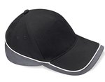 Beechfield Teamwear Competition Cap aus Baumwoll-Twill – Black/Graphite Grey/White