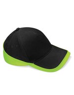 Beechfield Teamwear Competition Cap aus Baumwoll-Twill – Black/Lime Green