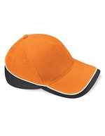 Beechfield Teamwear Competition Cap aus Baumwoll-Twill – Orange/Black/White
