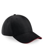 Beechfield Athleisure 6-Panel Cap mit Belüftung – Black/Classic Red