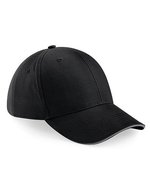 Beechfield Athleisure 6-Panel Cap mit Belüftung – Black/Graphite Grey