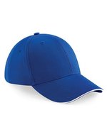 Beechfield Athleisure 6-Panel Cap mit Belüftung – Bright Royal/White