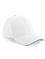 Beechfield Athleisure 6-Panel Cap mit Belüftung, Black/Classic Red One Size, CB20 – White/Bright Royal