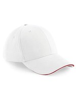 Beechfield Athleisure 6-Panel Cap mit Belüftung, Black/Classic Red One Size, CB20 – White/Classic Red