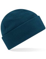 Beechfield Recycelte Fleece Beanie mit Umschlag, Black One Size, CB243R – Petrol