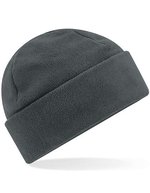 Beechfield Recycelte Fleece Beanie mit Umschlag, Black One Size, CB243R – Steel Grey