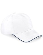 Beechfield Baumwolltwill 5-Panel Cap mit Paspel, Black/White One Size, CB25c – White/French Navy