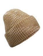 Chunky Knitted Patch Beanie – Espresso Haze