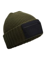 Zip Patch Beanie – Militare Verde/Nero