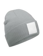 Appliqué Patch Beanie – Ash/White