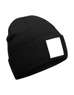 Appliqué Patch Beanie – Black/White