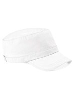 Beechfield Army Cap aus gewaschener Baumwolle, Black One Size, CB34 – Bianco