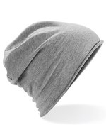 Beechfield Jersey Beanie mit Rollsaum und Elasthan, Black One Size, CB361 – Melange Grigio