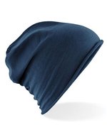 Beechfield Jersey Beanie mit Rollsaum und Elasthan, Black One Size, CB361 – Blu navy
